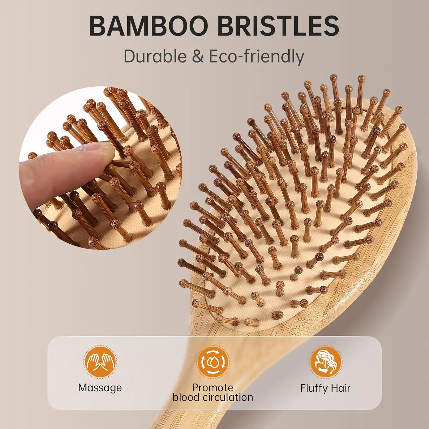 Natural Bamboo Paddle Air Cush - Bamboo Hair Brush review and price