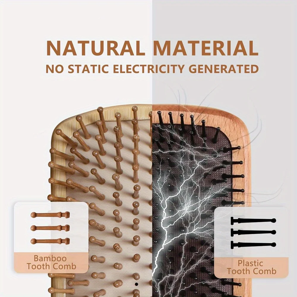Natural Bamboo Paddle Air Cush - Bamboo Hair Brush review and price