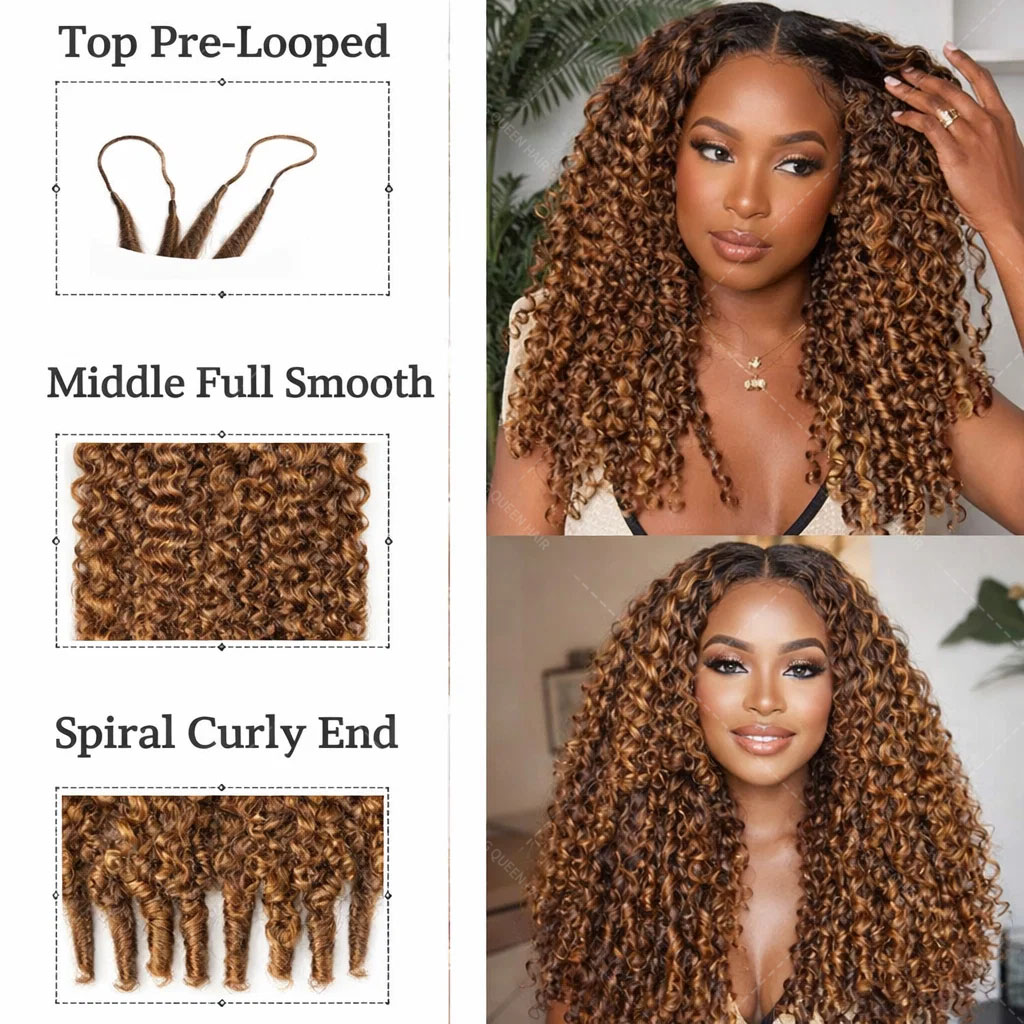 P427 Highlight Burmese Curly F - Feather Hair Extension review and price