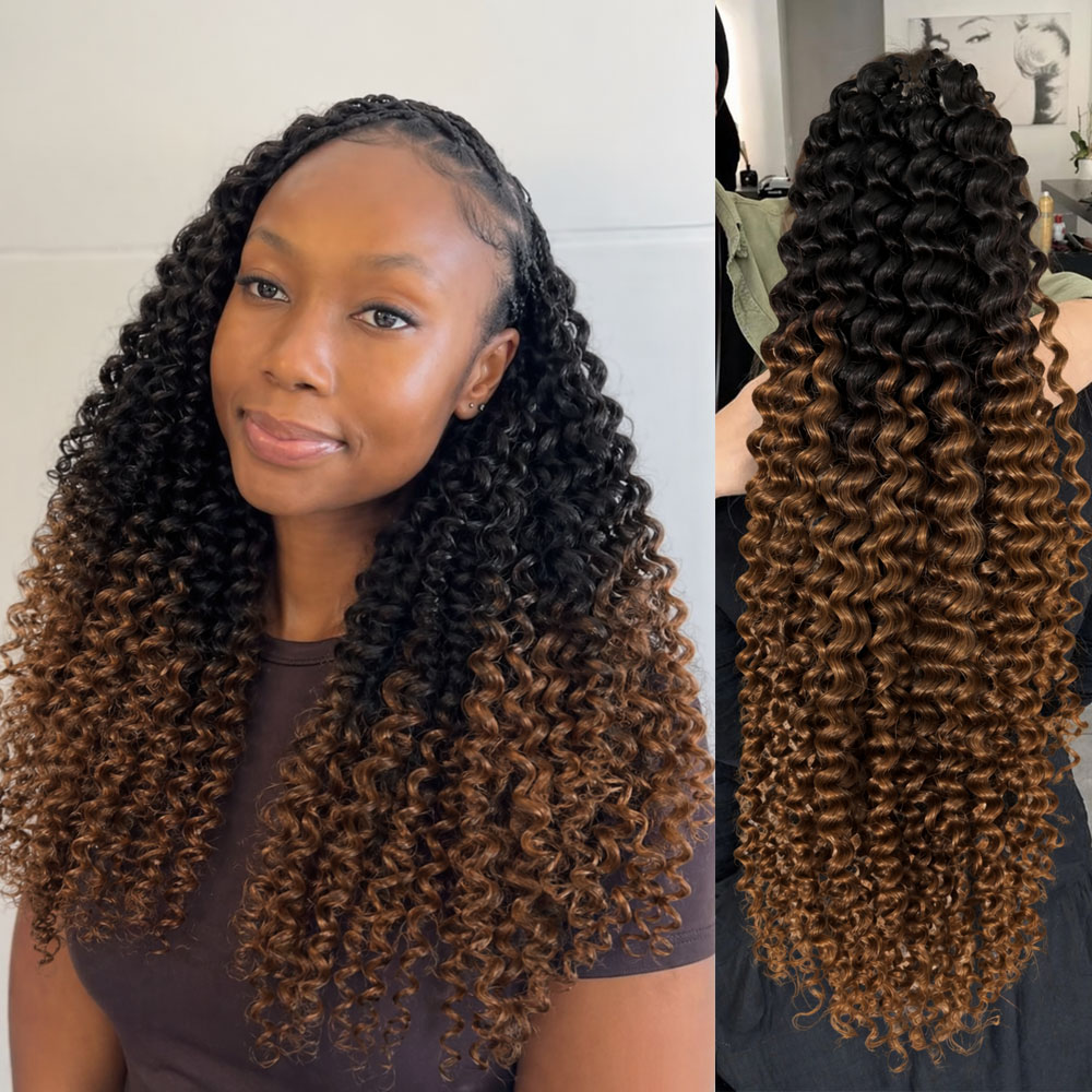 TB30 Brown Kinky Curly Crochet - Feather Hair Extension review and price