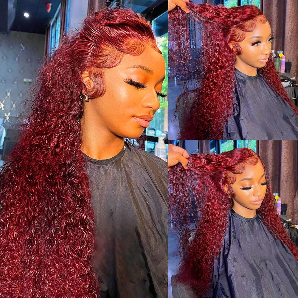 99J Burgundy Colored Deep Wave - Lace Front Wig review and price