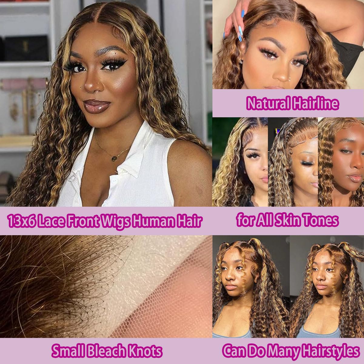 36 Inch Deep Wave P4/27 Highli - Lace Front Wig review and price