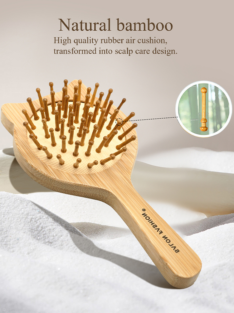 Cute Cat Wooden Comb Bamboo Ma - Bamboo Hair Brush review and price
